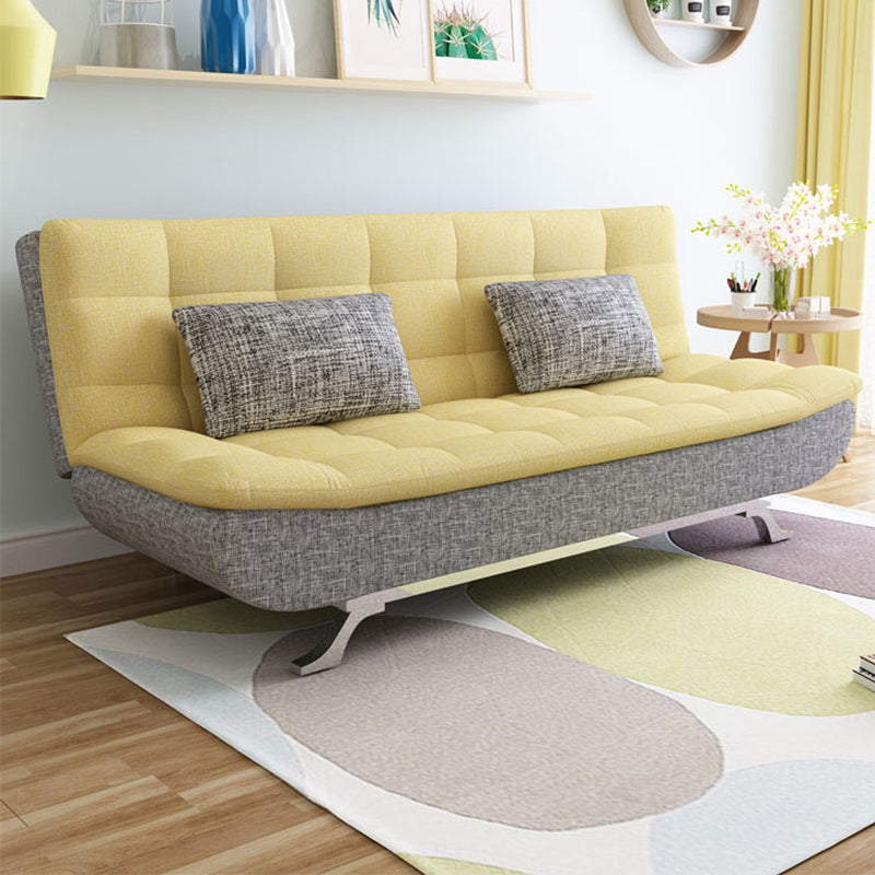 Contemporary Faux Leather and Cotton Blend Convertible Sofa Bed