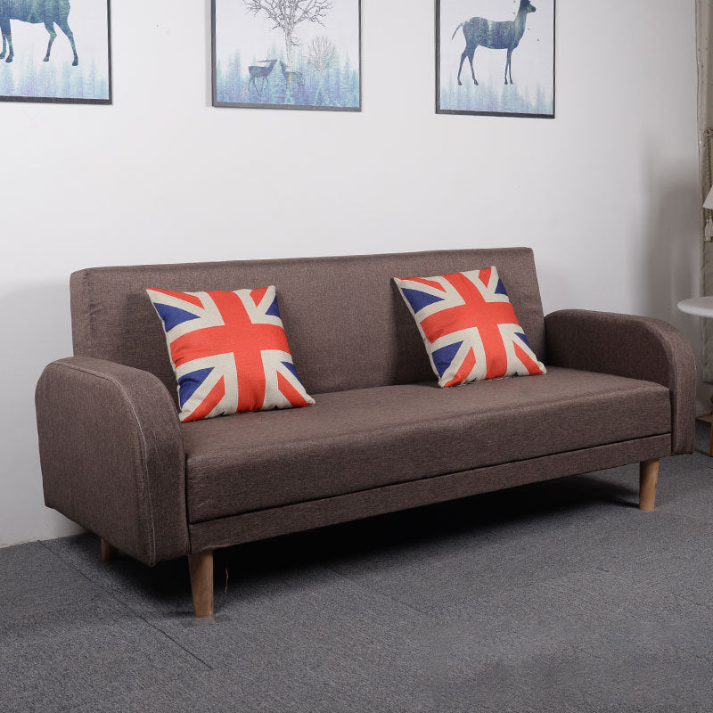 Linen Contemporary Square Arm Sofa Convertible Sofa for Living Room, Bonus Room