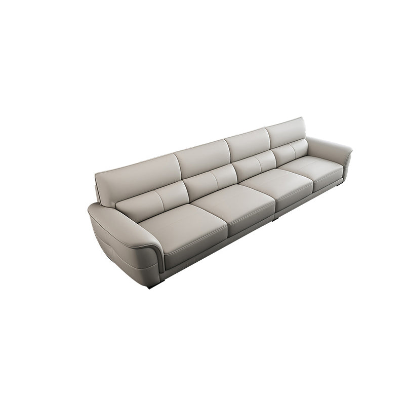 Nordic Style Leather Upholstery Sofa Bed with Inverted Armrest Cushioning