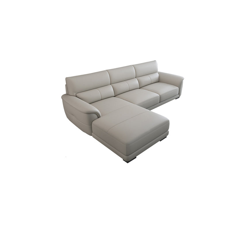 Nordic Style Leather Upholstery Sofa Bed with Inverted Armrest Cushioning