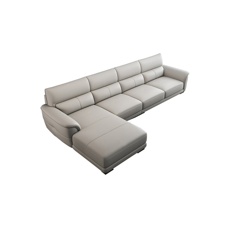 Nordic Style Leather Upholstery Sofa Bed with Inverted Armrest Cushioning