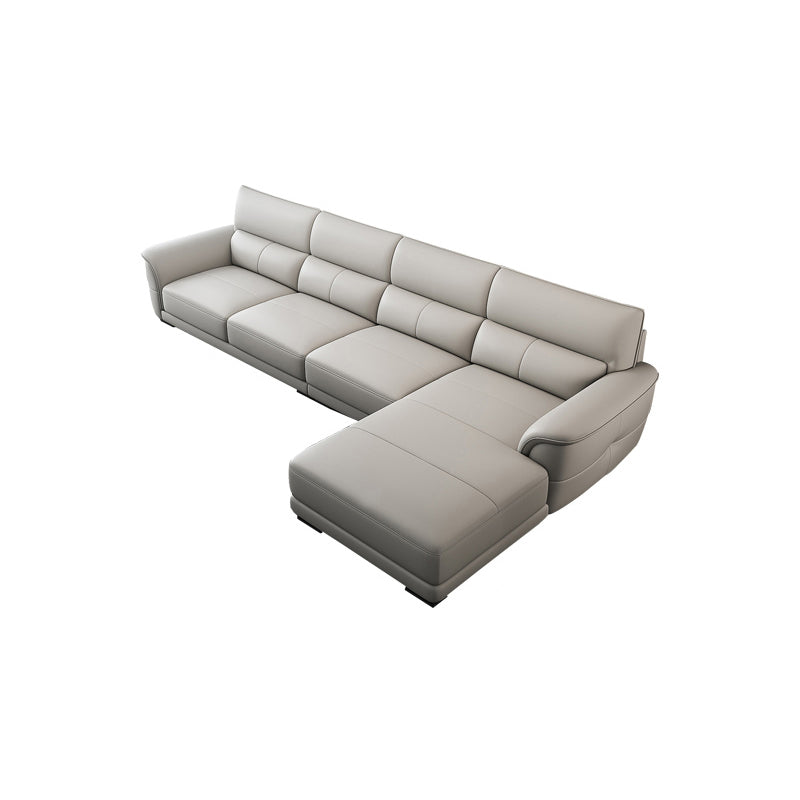 Nordic Style Leather Upholstery Sofa Bed with Inverted Armrest Cushioning