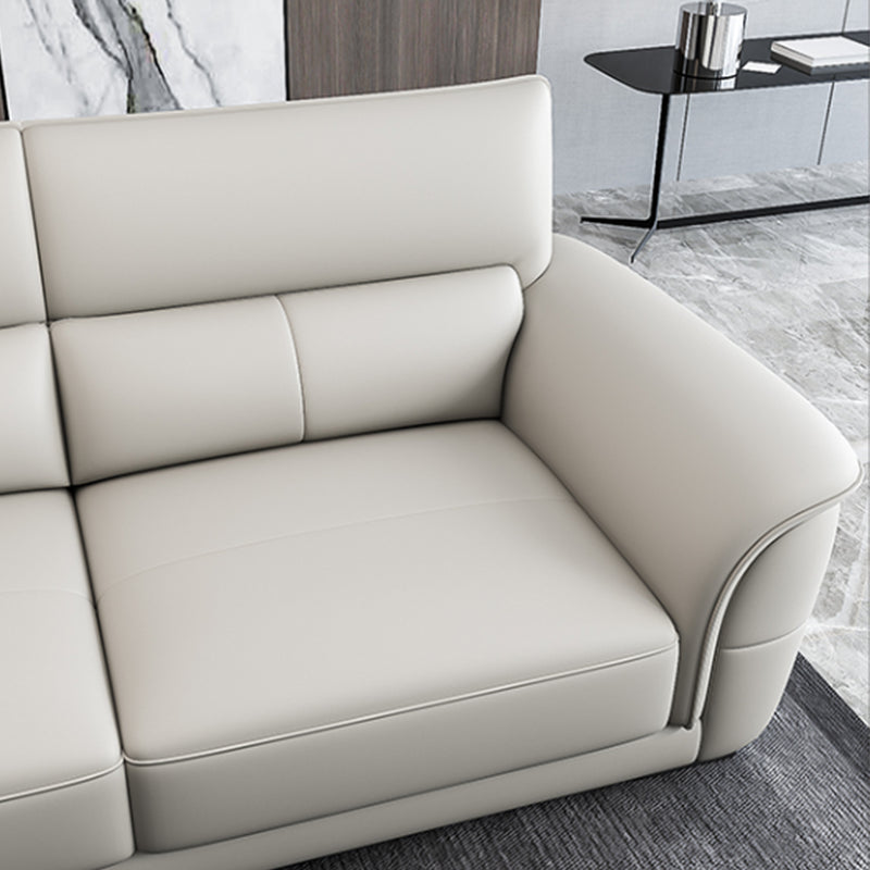 Nordic Style Leather Upholstery Sofa Bed with Inverted Armrest Cushioning