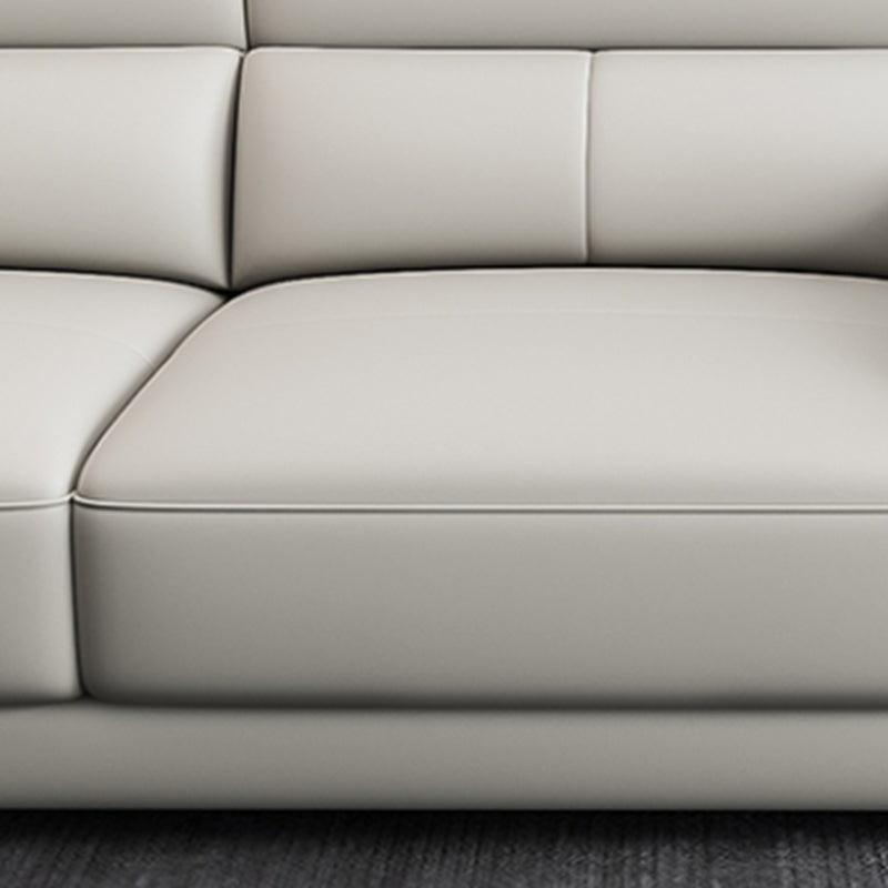 Nordic Style Leather Upholstery Sofa Bed with Inverted Armrest Cushioning