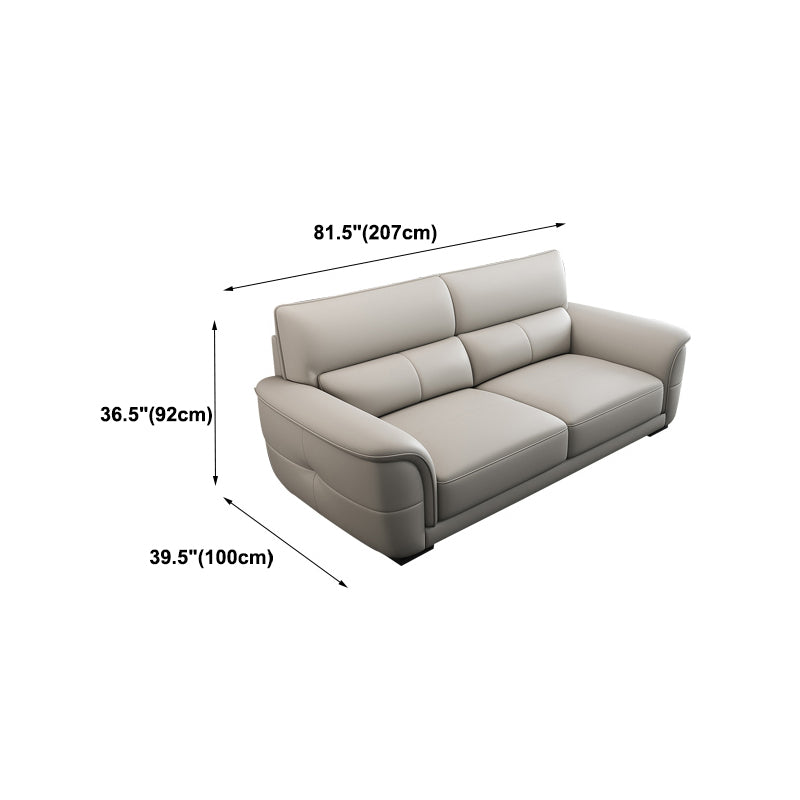 Nordic Style Leather Upholstery Sofa Bed with Inverted Armrest Cushioning