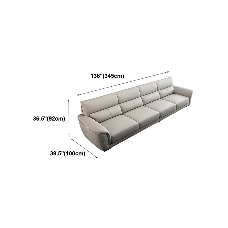 Nordic Style Leather Upholstery Sofa Bed with Inverted Armrest Cushioning
