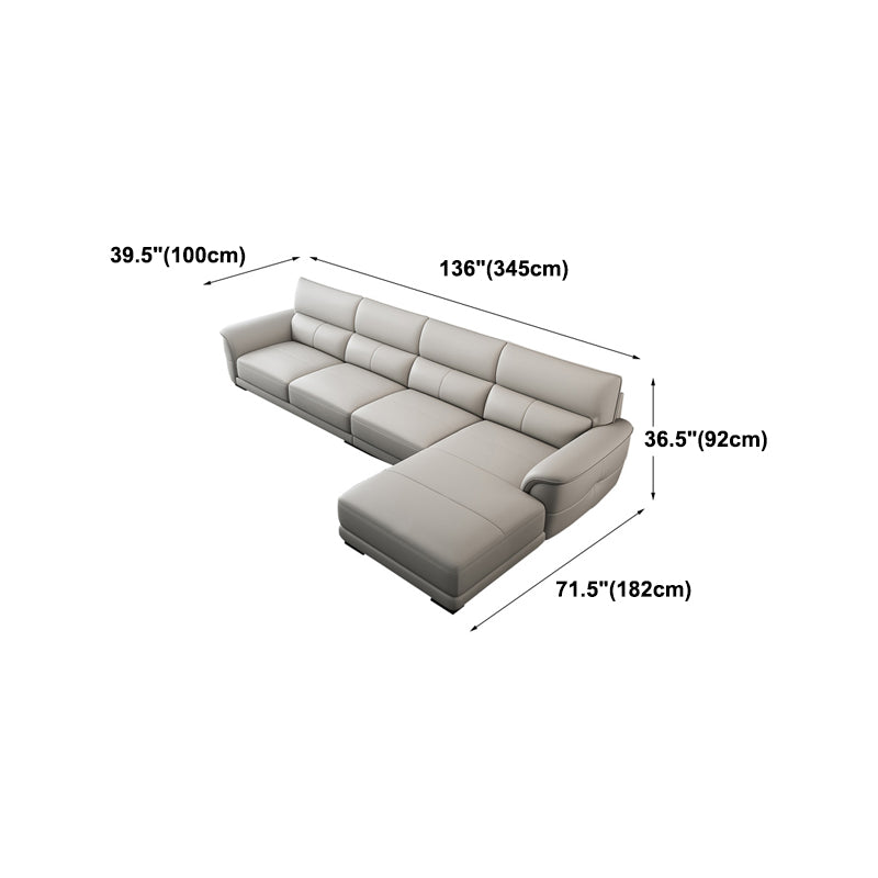 Nordic Style Leather Upholstery Sofa Bed with Inverted Armrest Cushioning