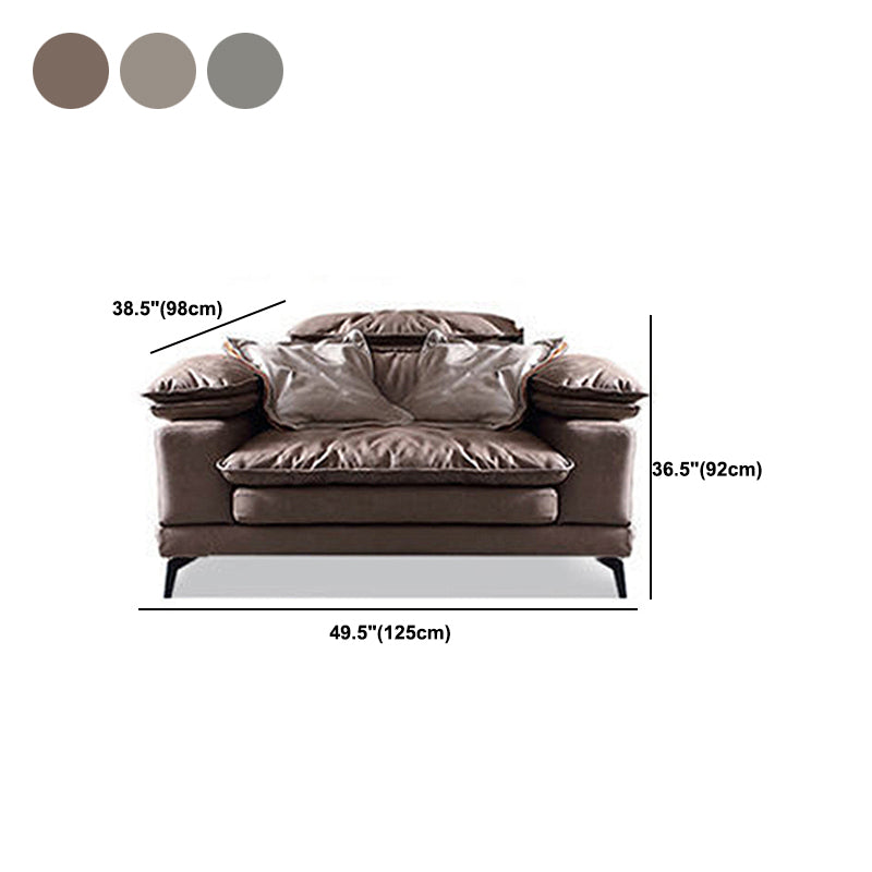 Modern Style Sofa Bed Imitation Leather Material Grey/khaki/coffee Feather Padded Sofa