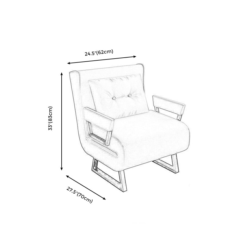 Faux Leather Chair Convertible Arms Included Chair for Living Room and Apartment