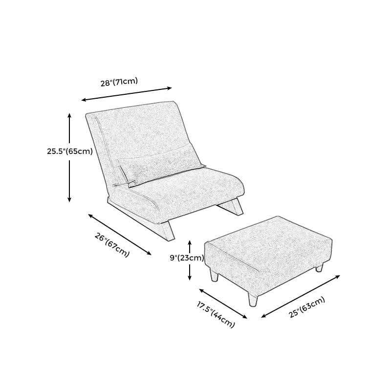 27.95"Wide * 26.37"Deep Cotton Blend Slipper Accent Chair with Tight Back