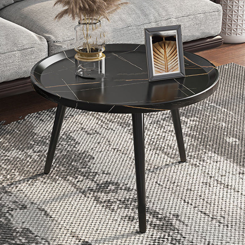 Modern Wood Coffee Table Four-Leg Accent Table in White/Brown/Black