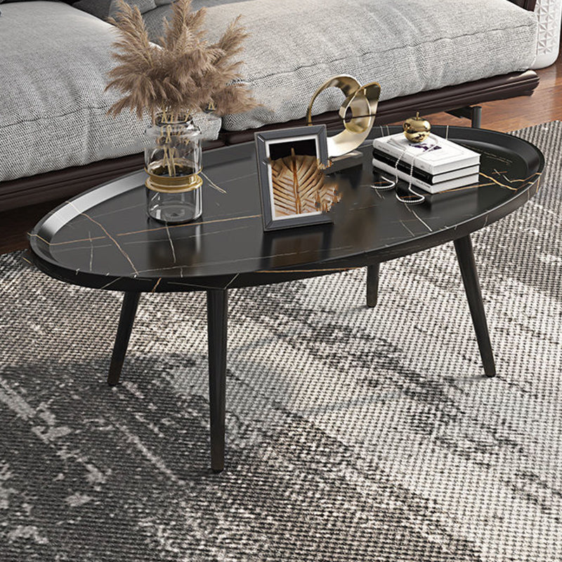 Modern Wood Coffee Table Four-Leg Accent Table in White/Brown/Black