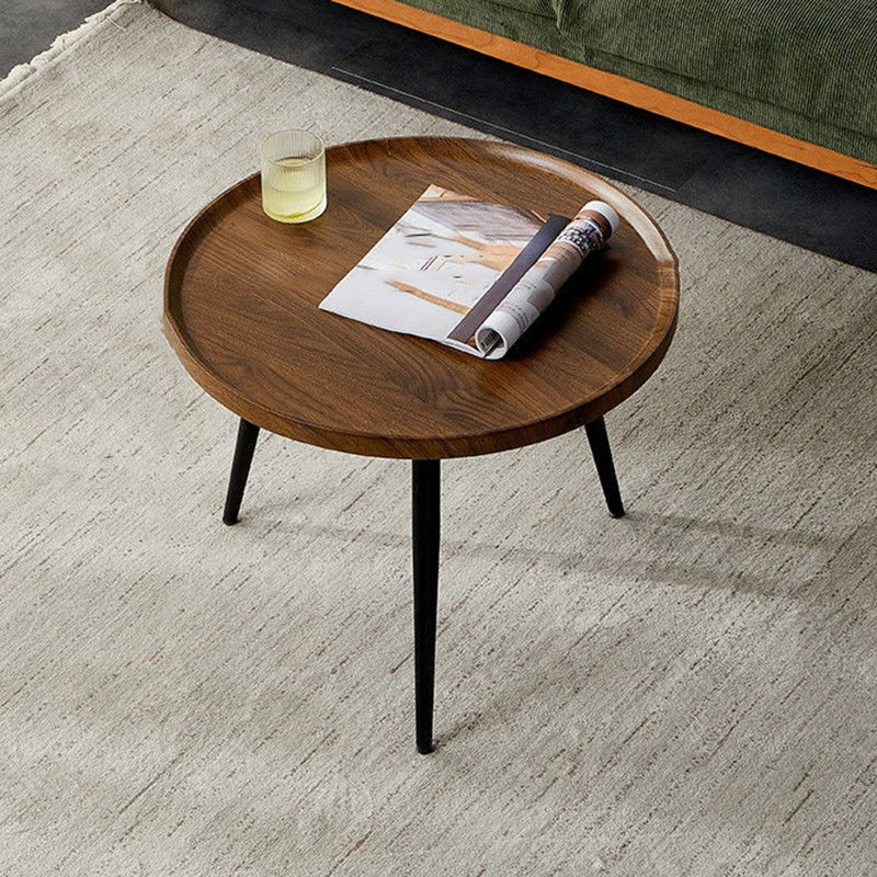 Modern Wood Coffee Table Four-Leg Accent Table in White/Brown/Black