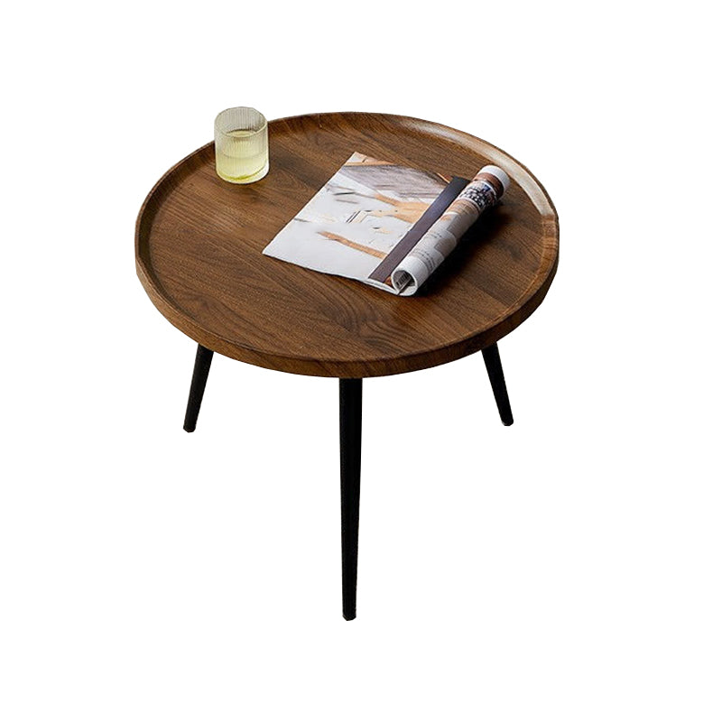 Modern Wood Coffee Table Four-Leg Accent Table in White/Brown/Black