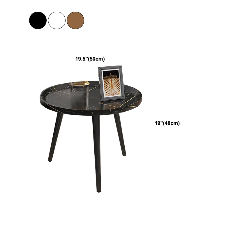 Modern Wood Coffee Table Four-Leg Accent Table in White/Brown/Black