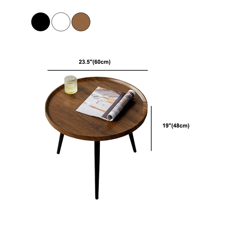 Modern Wood Coffee Table Four-Leg Accent Table in White/Brown/Black