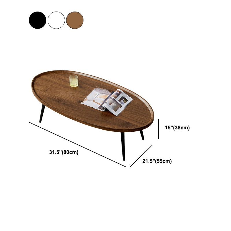 Modern Wood Coffee Table Four-Leg Accent Table in White/Brown/Black