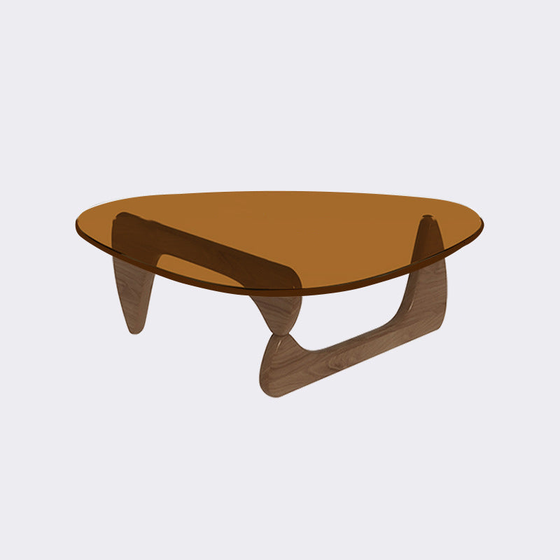 Triangle Glass Coffee Table Modern Minimalist Coffee Table for Living Room