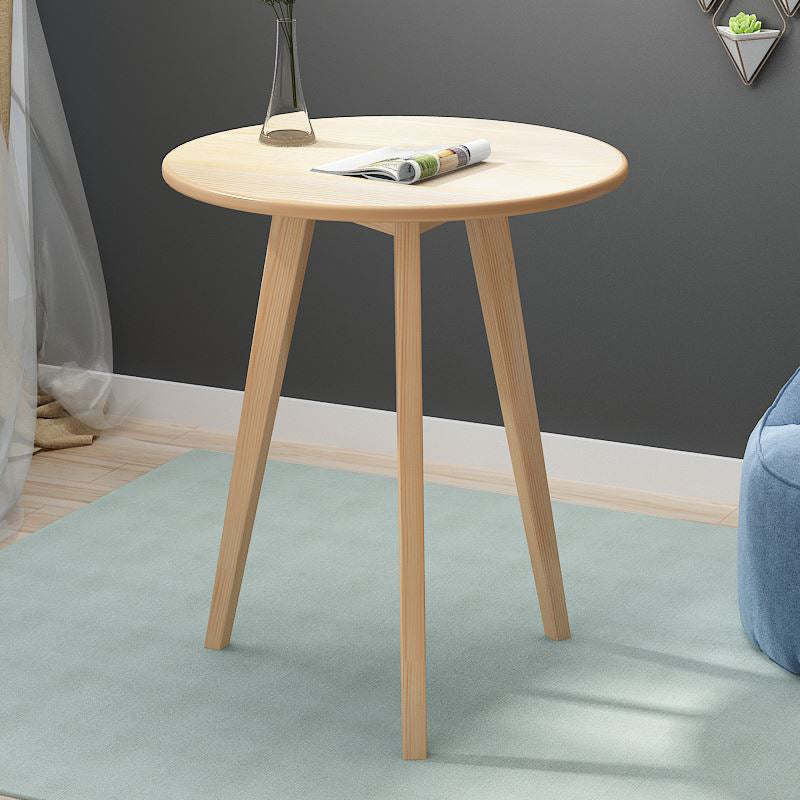 Modern Style Round Wooden Coffee Table 3 Legs Cocktail Table