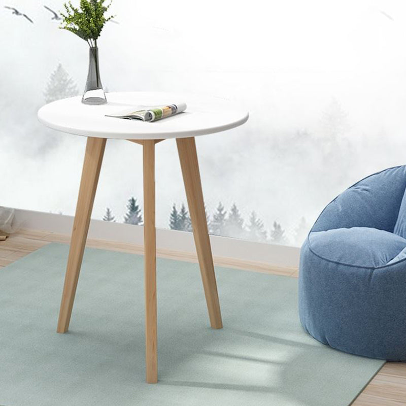 Modern Style Round Wooden Coffee Table 3 Legs Cocktail Table