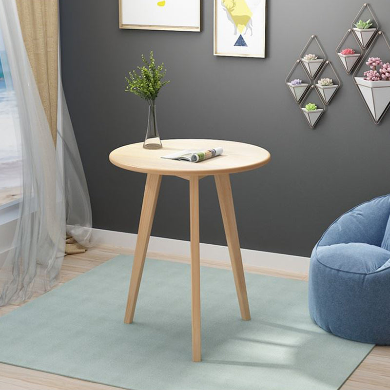 Modern Style Round Wooden Coffee Table 3 Legs Cocktail Table
