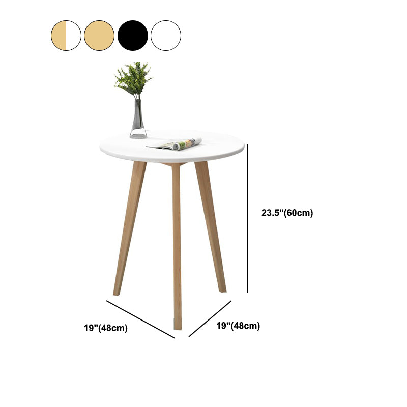 Modern Style Round Wooden Coffee Table 3 Legs Cocktail Table