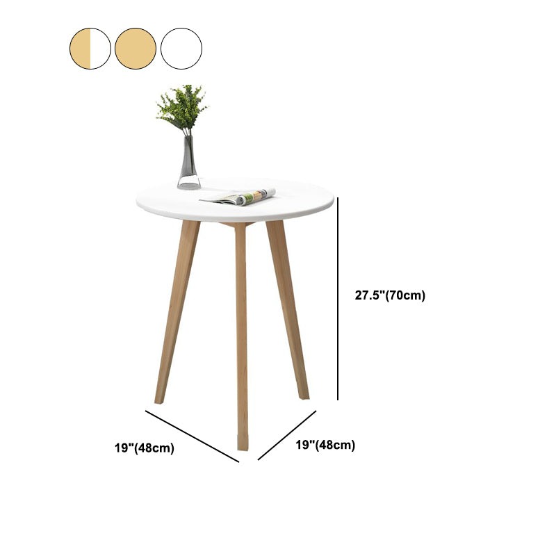 Modern Style Round Wooden Coffee Table 3 Legs Cocktail Table