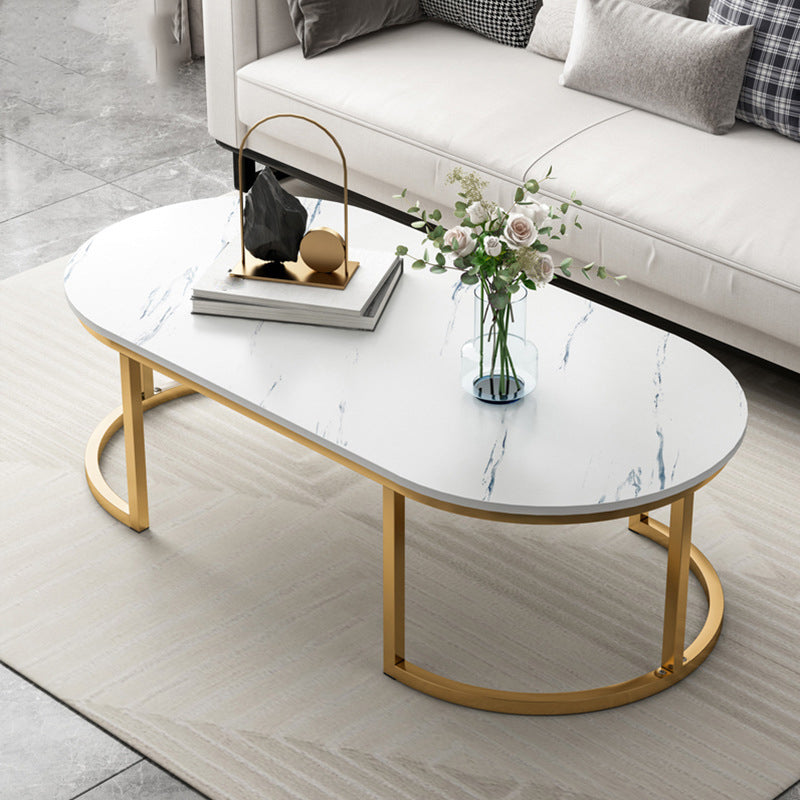 Solid Wood Coffee Table Round Minimalist Coffee Table for Living Room