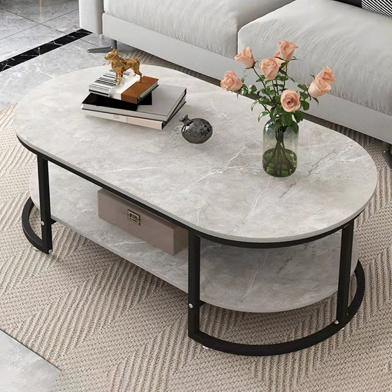 Solid Wood Coffee Table Round Minimalist Coffee Table for Living Room