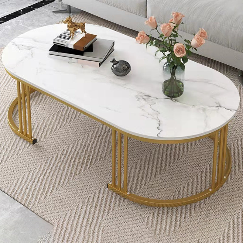 Solid Wood Coffee Table Round Minimalist Coffee Table for Living Room