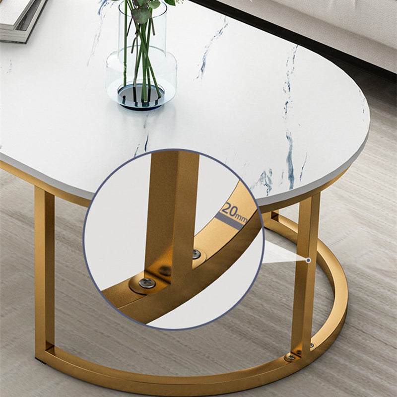 Solid Wood Coffee Table Round Minimalist Coffee Table for Living Room