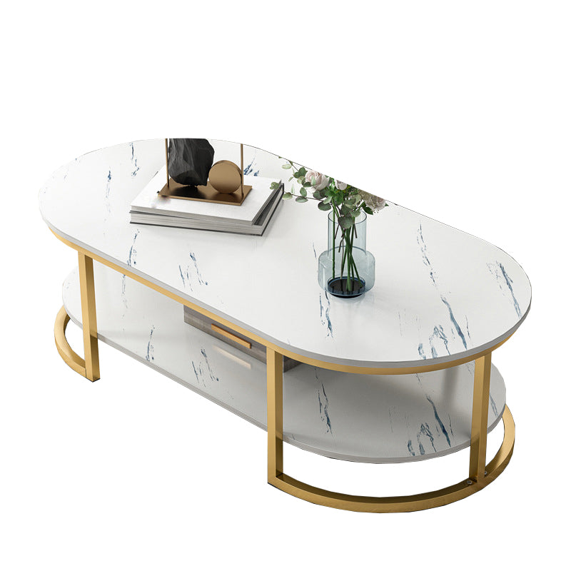 Solid Wood Coffee Table Round Minimalist Coffee Table for Living Room