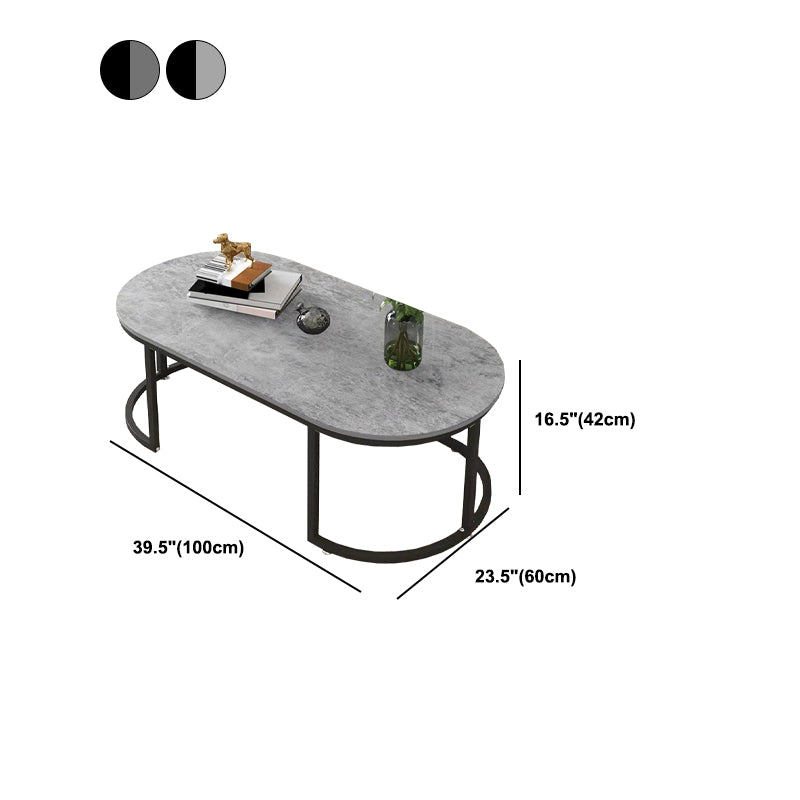 Solid Wood Coffee Table Round Minimalist Coffee Table for Living Room