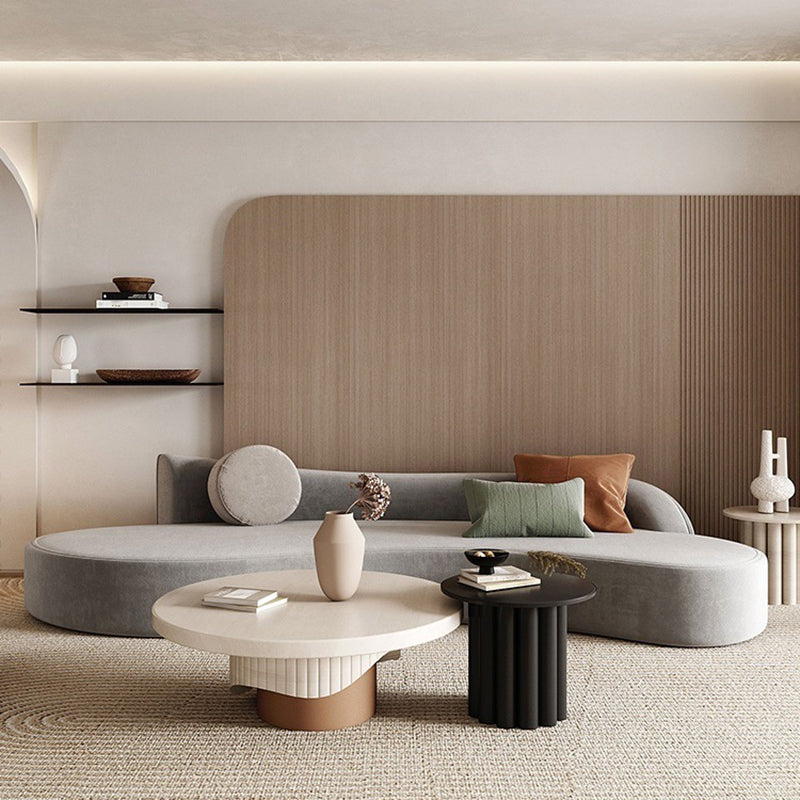 Modern Style Pedestal Base Cocktail Table Round Wooden Coffee Table