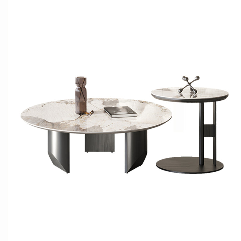 Slate Round Coffee Table Minimalist Coffee Table for Living Room