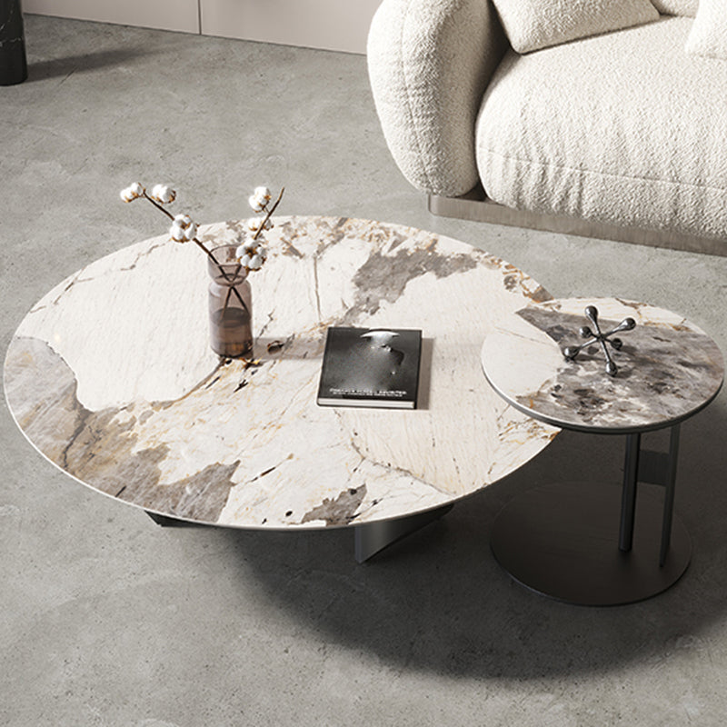Slate Round Coffee Table Minimalist Coffee Table for Living Room