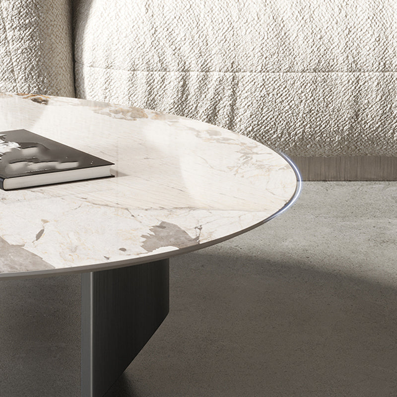 Slate Round Coffee Table Minimalist Coffee Table for Living Room