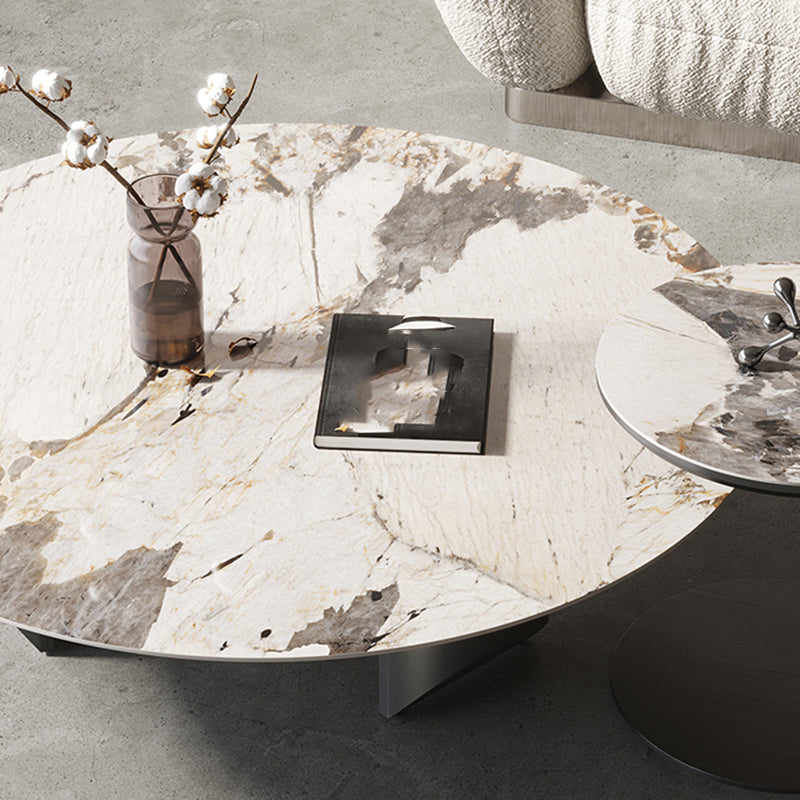 Slate Round Coffee Table Minimalist Coffee Table for Living Room