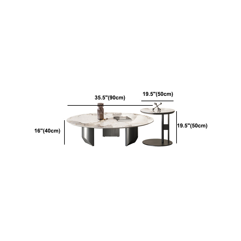 Slate Round Coffee Table Minimalist Coffee Table for Living Room