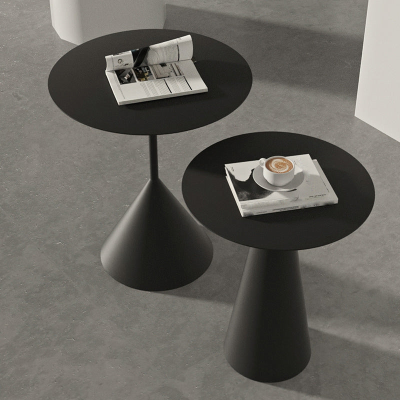 Mid-century Modern Style Round Metal Table with Pedestal Base Coffee Table