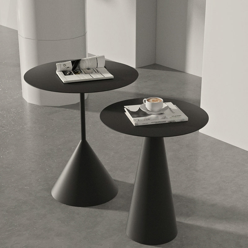 Mid-century Modern Style Round Metal Table with Pedestal Base Coffee Table