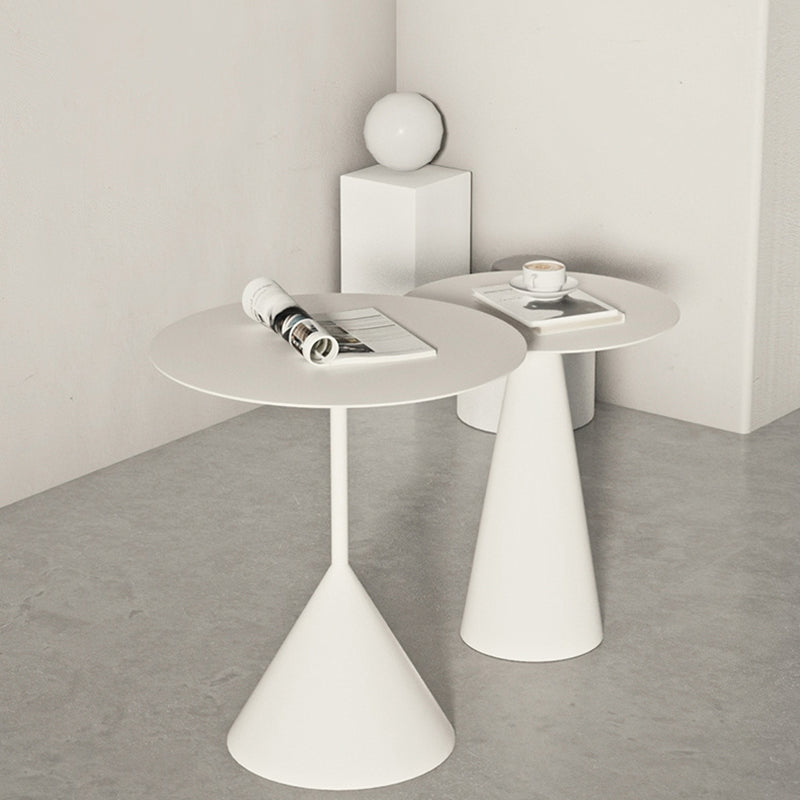 Mid-century Modern Style Round Metal Table with Pedestal Base Coffee Table