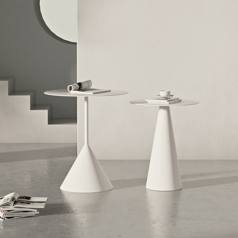 Mid-century Modern Style Round Metal Table with Pedestal Base Coffee Table