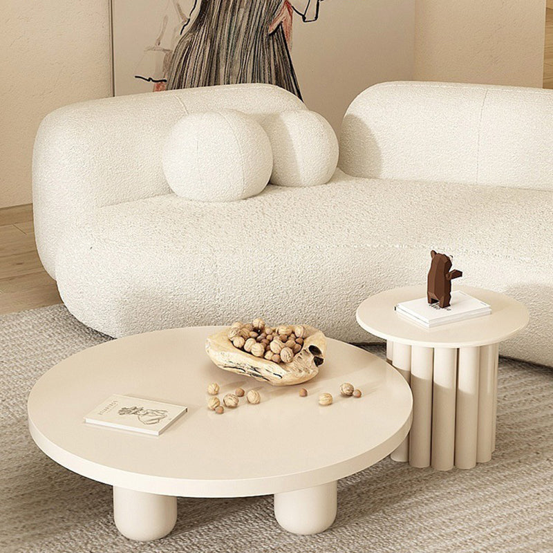 Scandinavian Round Wooden Coffee Table 4 Legs /Pedestal Cocktail Table