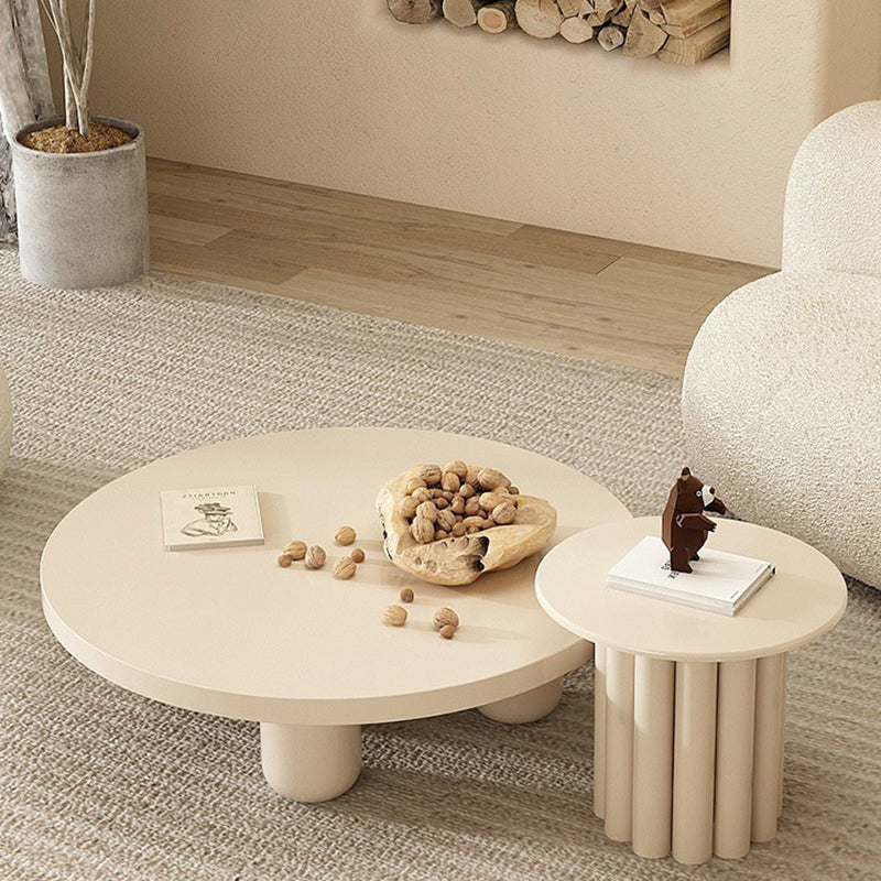Scandinavian Round Wooden Coffee Table 4 Legs /Pedestal Cocktail Table
