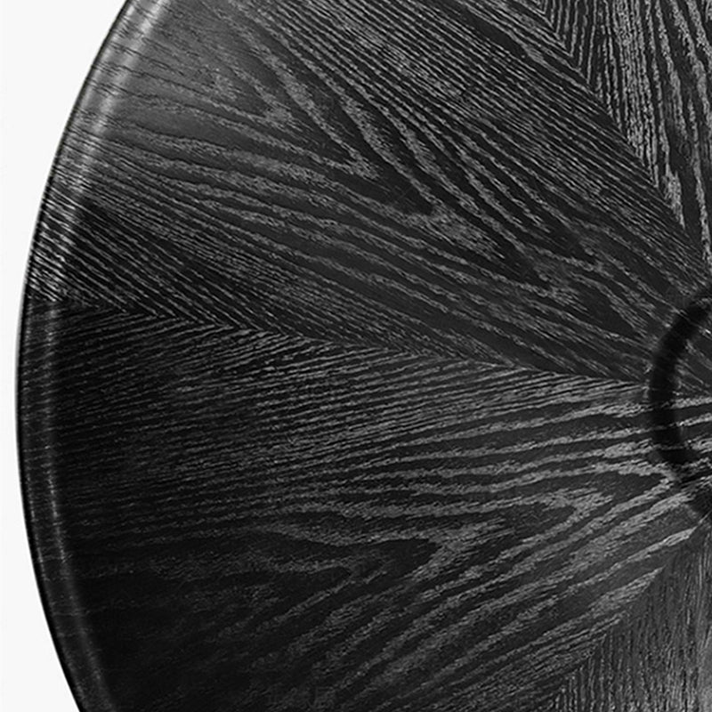 Mid-Century Modern Round Wood/Glass Coffee Table Metal Base Accent Table