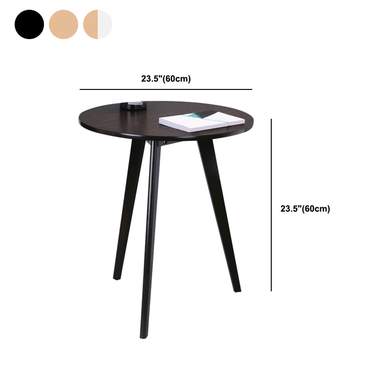 Scandinavian 23.6"/27.5" Round Wooden Top Side Table 3 Legs End Table