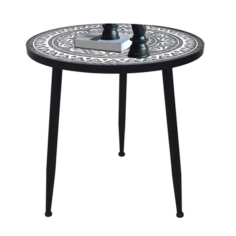 French Country 3 Legs Sofa Side Accent Table Solid Wood Round End Table
