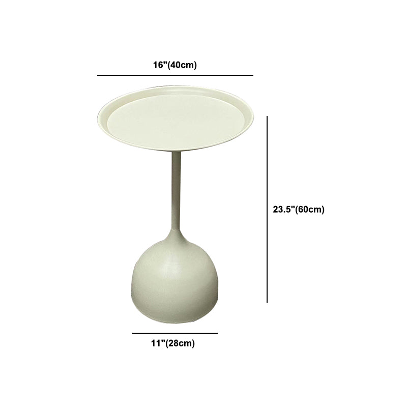 Mid-Century Metal Round Tray Top Side Table Pedestal End Table