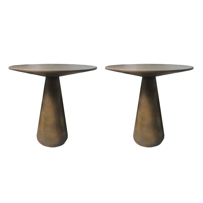 Mid-Century Metal Round Top Side Table 19.6-inch Pedestal End Table
